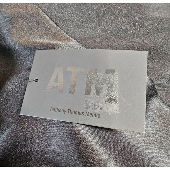 ATM Womens Size XL Long Sleeve Black Stretch Silk Mini Dress NWT - Picture 13 of 14